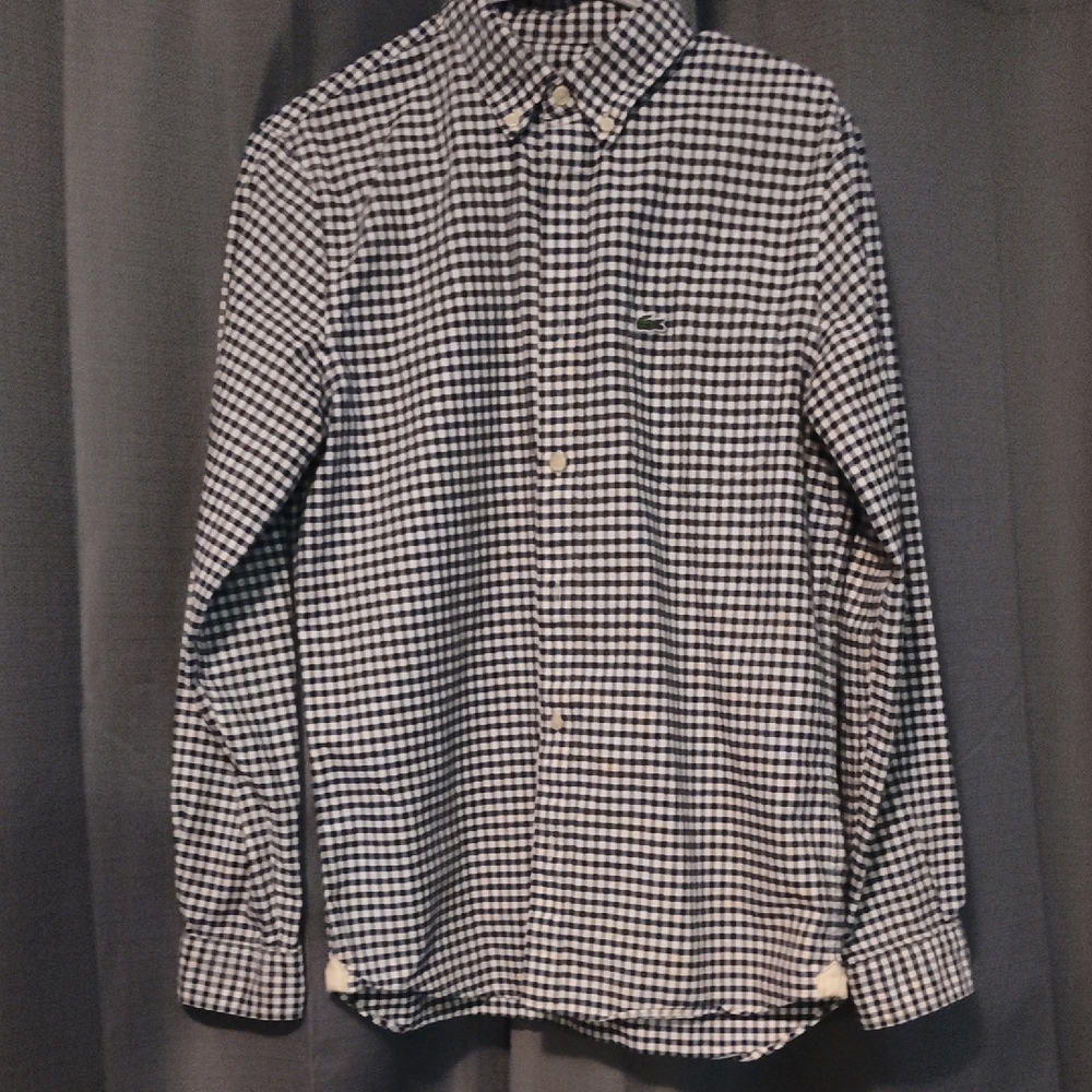 Lacoste Black and White Checkered Shirt